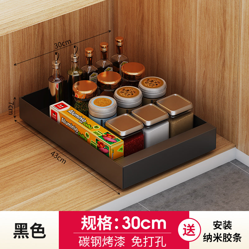 One piece of storage rack, carbon steel delivery, kitchen rack, cabinet, retractable kitchen utensils, storage, smart storage, home multi-function