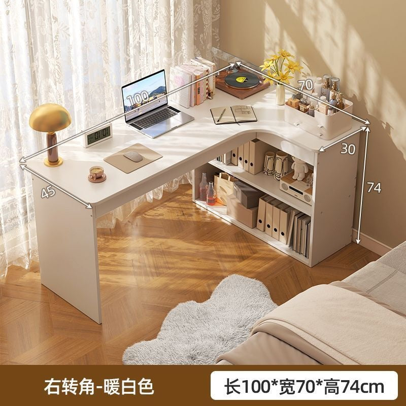 Computer desk desktop for home bedroom bookshelf all-in-one student study writing desk corner multifunctional office desk