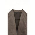 new cross-border fashion casual faux suede comfortable fabric turn-down collar long sleeve cropped top jacket women's clothing
