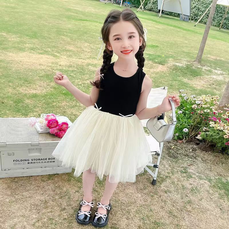 Summer new arrival: solid color korean style trendy girls' short-sleeve dress - available in three colors - kids' princess dress
