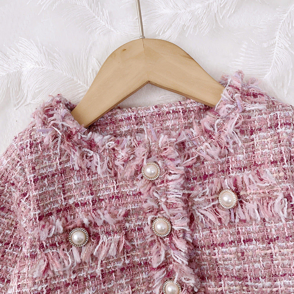Girls' chic blouse - spring/autumn collection - korean style pink trendy light luxury baby cardigan