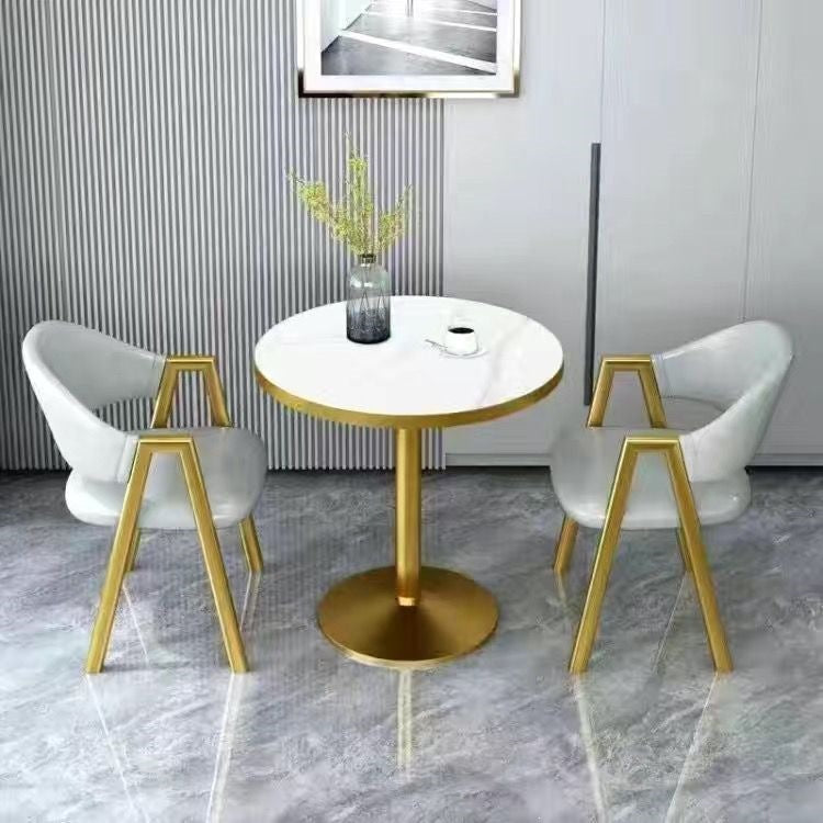 Nordic style negotiation table and chair combination, simple small apartment, milk tea balcony casual small round table, balcony tea table and chair