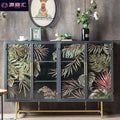 American enamel painted glass door storage cabinet shoe cabinet for home restaurantaccessible luxury entrance cabinet iron storage sideboard