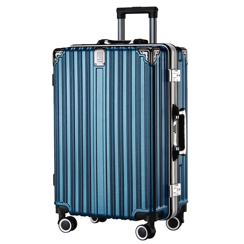 Rod aluminum frame trolley case charging kangaroo suitcase female password universal wheel 24 scratch-proof fashion business travel case