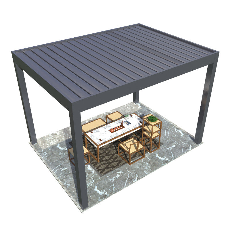 Export aluminum alloy electric louver pavilion outdoor automatic flip louver sunshade courtyard garden pavilion personalized