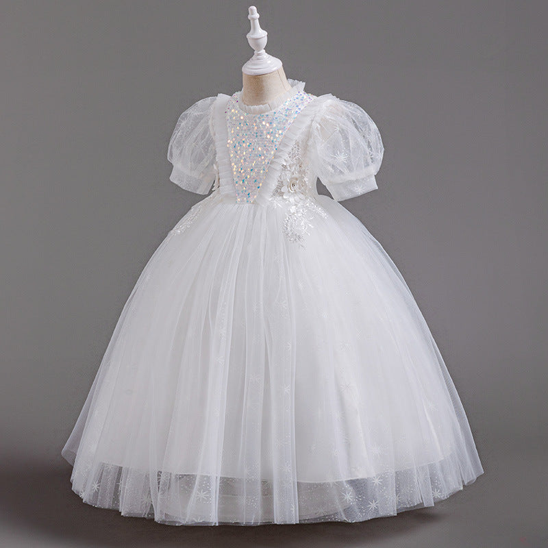 Yimingzhi girls' princess dress - mesh tulle tutu gown for birthday, first birthday, and special occasions - cross-border e-commerce