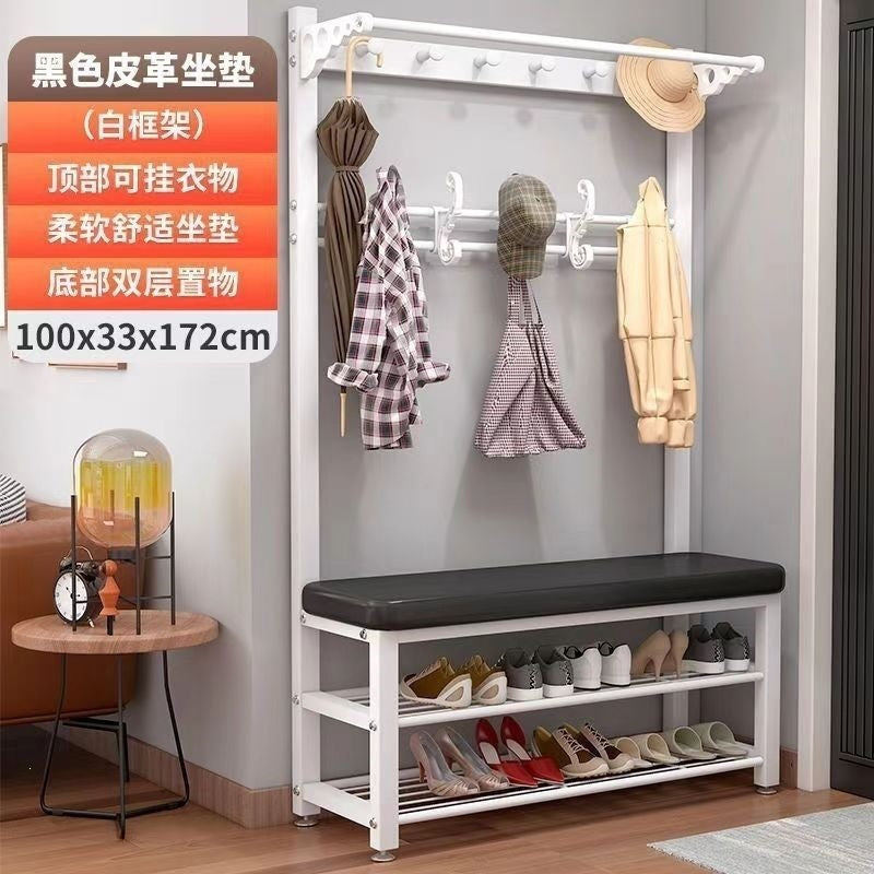 Simple shoe changing stool shoe changing stool coat rack all-in-one entrance storage rack all-in-one shoe changing stool shoe rack all-in-one entrance