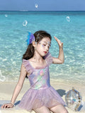Baby swimsuit for girls, new style, mermaid princess style, colorful swimsuit, children's hot spring vacation swimsuit
