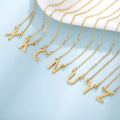 European and american cross-border fashion titanium steel 26 letter necklace, elegant 18k gold stainless steel minimalist versatile choker