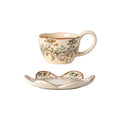 Hand-painted lavender coffee cup and saucer, ceramic tableware, fresh and delicate afternoon tea latte art cup, rustic countryside style mug