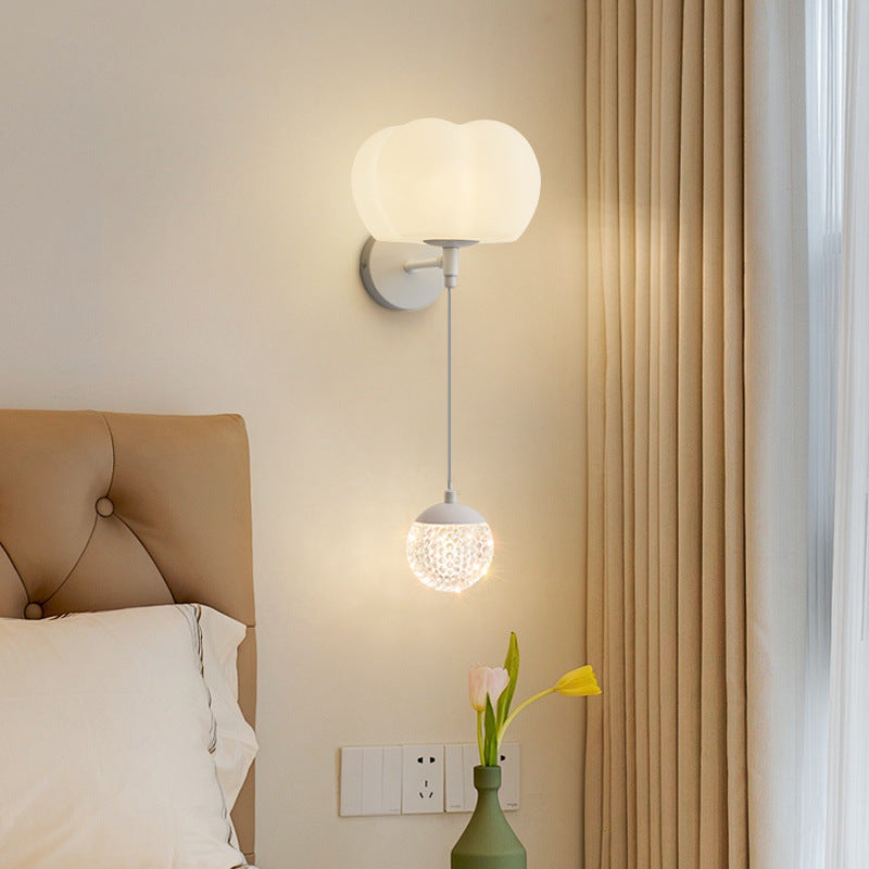 Wall lamp bedroom cream wind bedside lamp eye protection warm room new simple modern living room TV background wall lamp