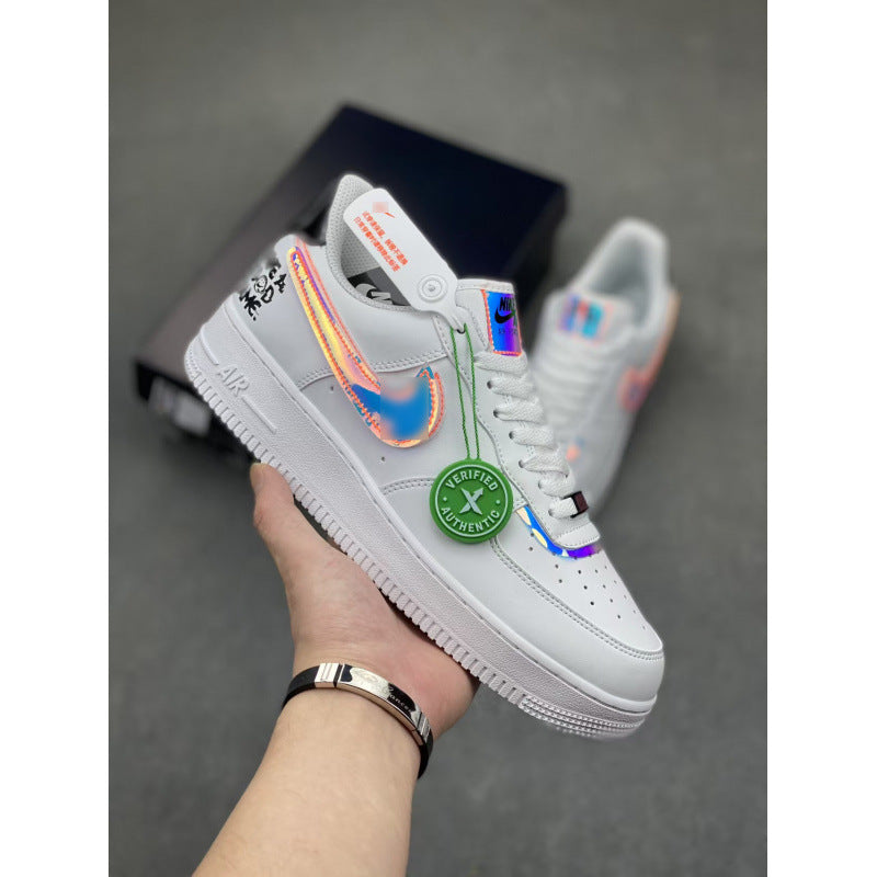 Putian high version air force one af1 white shoes wheat color pure original version black warrior men's shoes black sneakers