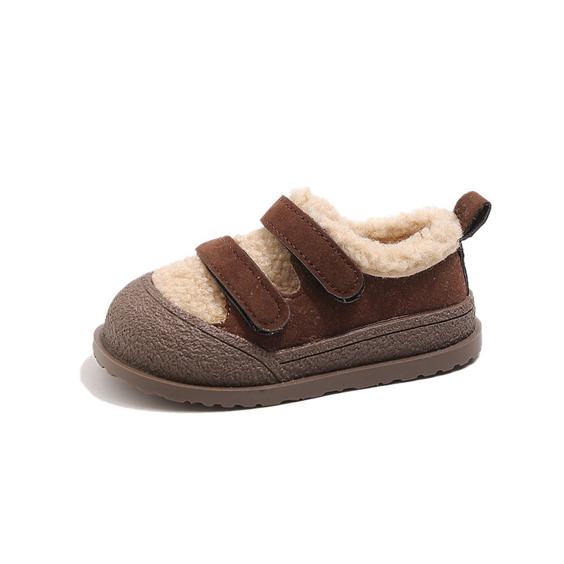 ins儿童毛毛棉鞋2025冬季新款韩版女童加绒勃肯鞋男童保暖豆豆鞋