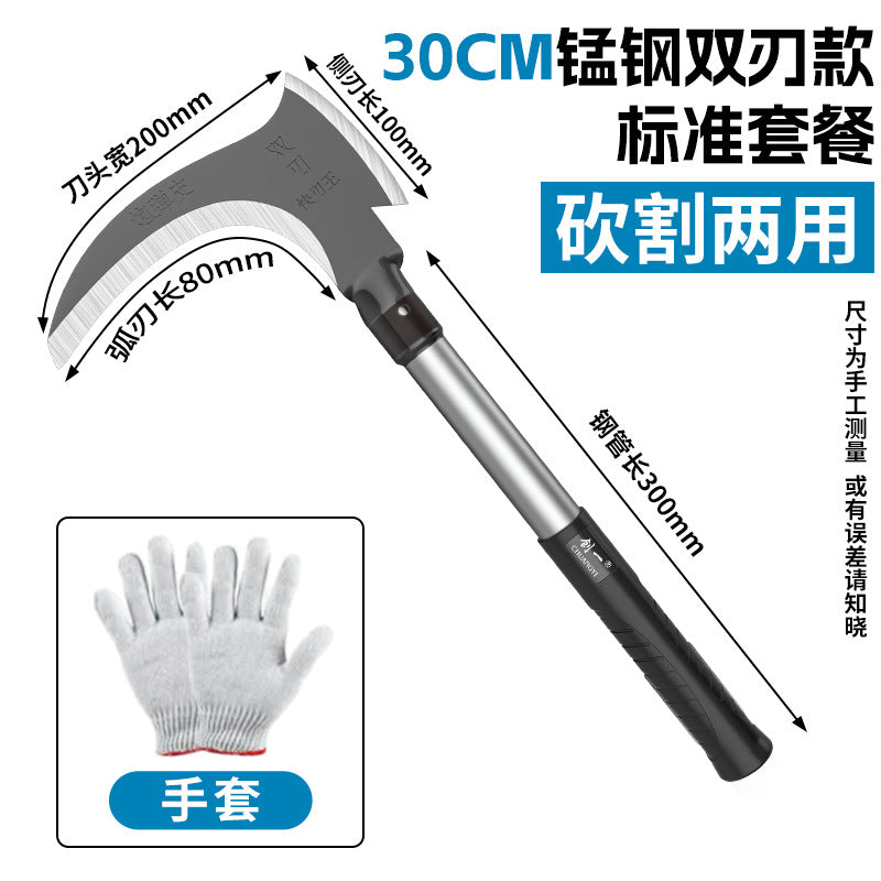 Chuangyi high manganese steel sickle agricultural grass cutting and wheat cutting special firewood cutting and pruning rice cutting tools factory direct sales
