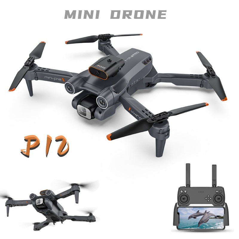 hot seller p12 drone quadcopter hd aerial photography obstacle avoidance optical flow foldable remote control aircraft toy