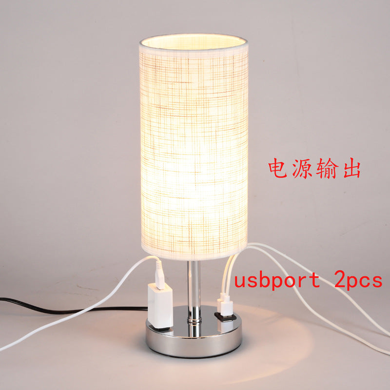 USB charging table lamp wooden base small table lamp  e-commerce  provides E26 zipper lamp holder touch dimming