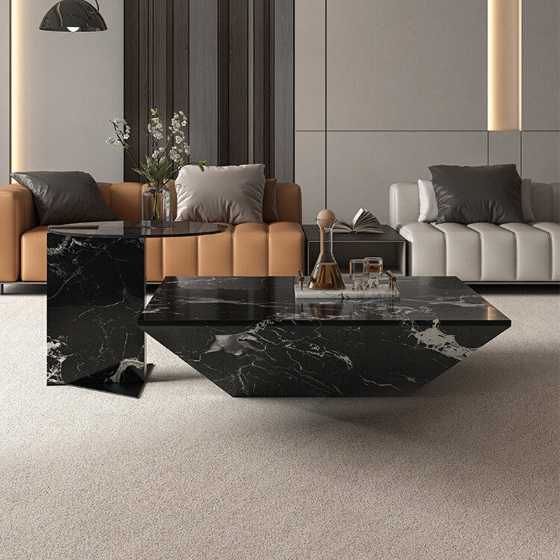 Italian natural luxury stone coffee table living room for homeaccessible luxuryclassy sense house square black rose marble coffee table