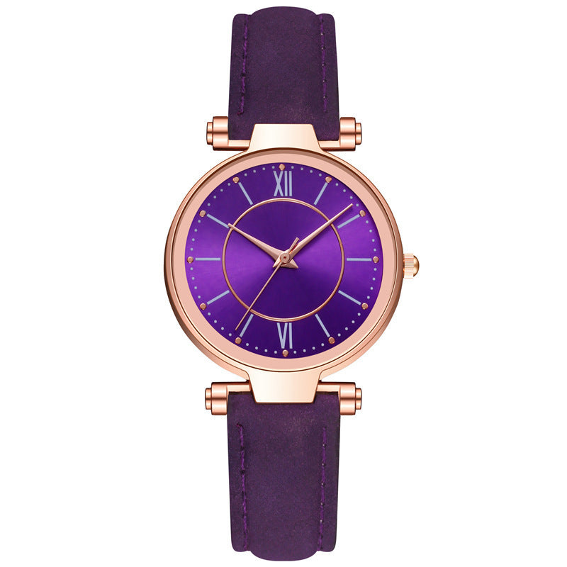 Amazon wishnew arrival belt watch women's colorful sun pattern quartz watchwomen watches