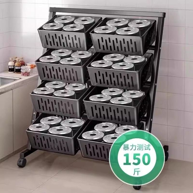 Kitchen storage rack floor-standing multi-layer vegetable basket for home trolley snack storage basket fruit vegetable shelf storage rack