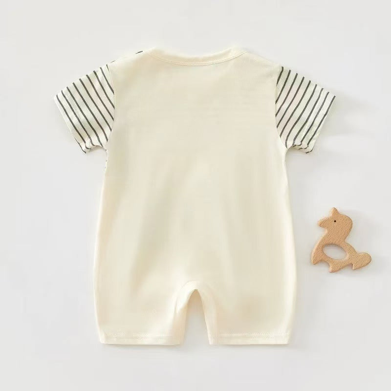 Baby onesie, breathable cartoon romper, infant summer lightweight clothing, short-sleeved outerwear, crawling suit, cartoon crawling suit