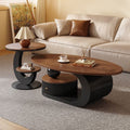 Second-hand style accessible luxury walnut color coffee table living room for home oval coffee table casual modern combination new arrival small coffee table