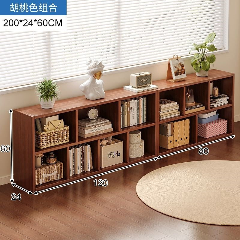 Bookshelf storage rack simple floor-standing wall-mounted storage cabinet rental house multi-layer living room for home bedroom small bookcase