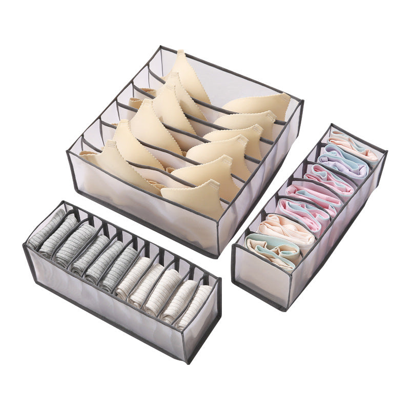 Mesh transparent wardrobe nylon underwear underwear drawer fabric storage box household socks storage bag wholesale
