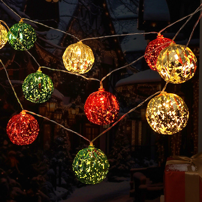 LED Christmas Printing Colored Ball Lights String Stars Festive Decoration Window Decoration Festive Decoration Flashing Lights