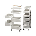 Kitchen trolley storage rack - multi-tier, space-saving, mobile, multi-functional organizer for fruits, vegetables, snacks, and general storage