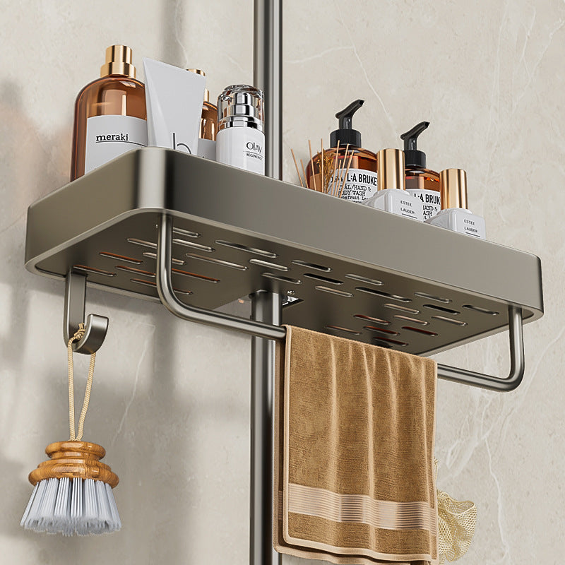 Shower rack No punching toilet Shower rod Bathroom tray Household shower room Storage basket hanger