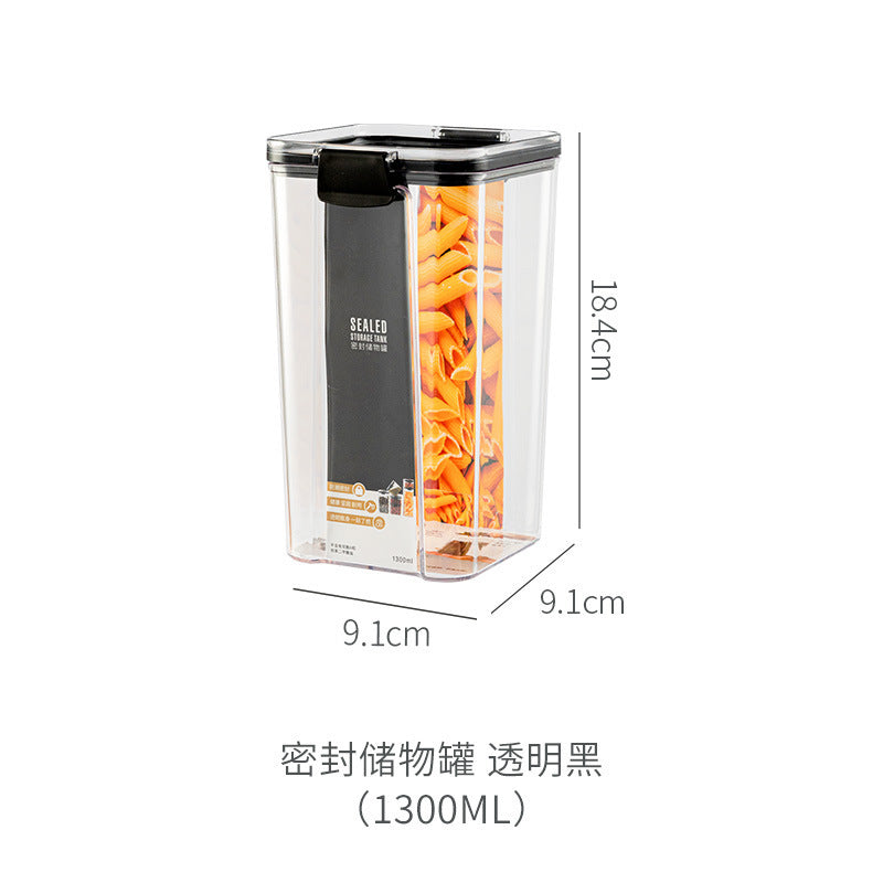 Kitchen snap-seal jars, household food-grade storage containers, transparent medicinal herb plastic airtight boxes, spice storage boxes