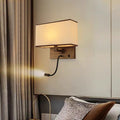 Elegant and stylish bedside reading wall lamp for hotels, guesthouses, and b&bs. modern fabric design with wall-mounted switch