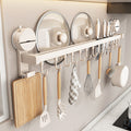 Suction cup kitchen hook punch-free hanging rod pot spoon shovel hanging rack multi-functional wall-mounted storage rack door rear storage