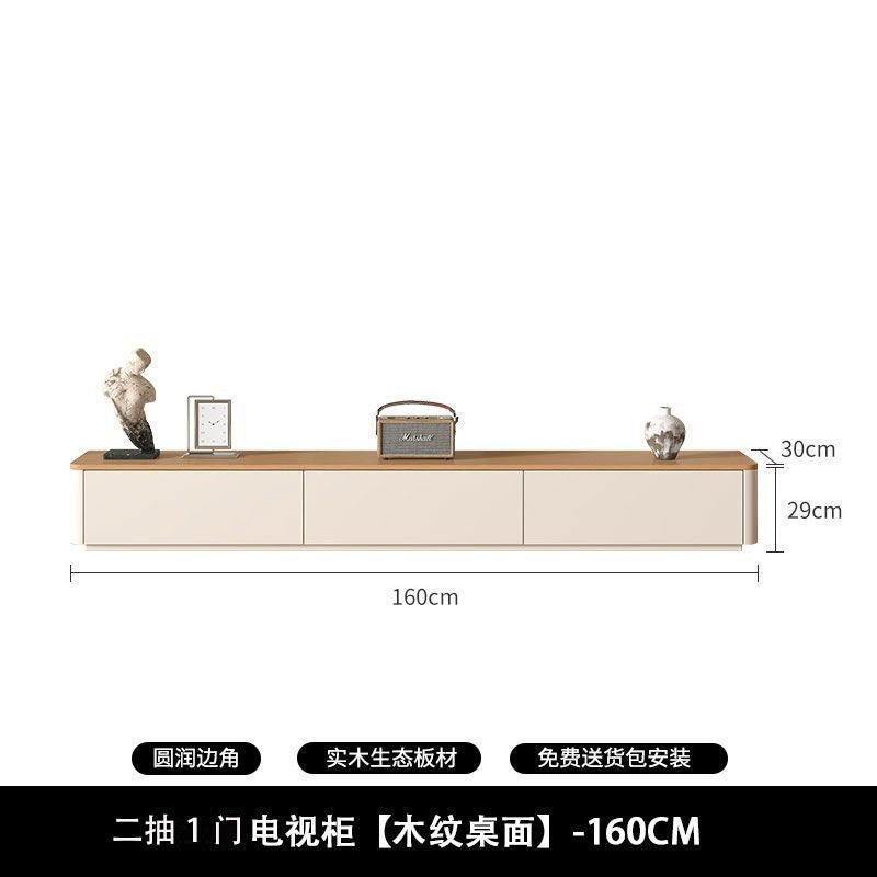Cream style solid wood tv cabinet living room for home small apartmentaccessible luxuryclassy rounded corner combination cabinet tv cabinet floor