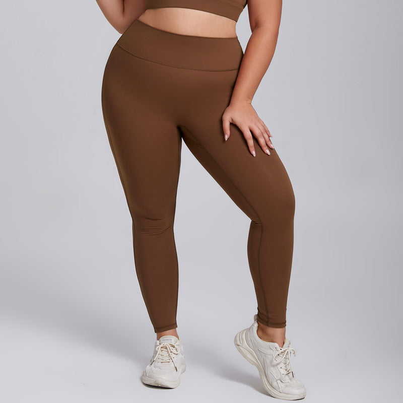 European and american plus size v-line butt lifting yoga pants - high waist tummy control tight workout leggings - barely there yoga fitness pants