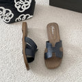 Xiaoxiangfeng sandals women's summer outwear non-slipeasiest for matchfashion imitation wood grain flatsh belt one-line slippers women's export