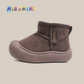Winter kids' snow boots, ankle boots, fuzzy baby boots, korean style closed-toe cotton boots for boys and girls, ages 1-7