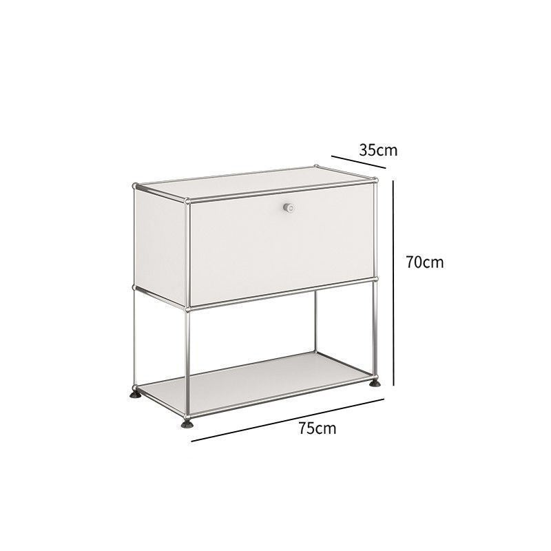 Stainless steel medieval bedside table USM bedroom modern simple shelf ins module storage TV side cabinet complete