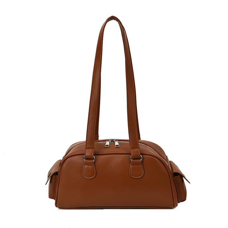 bag women's retro texture shoulder crossbody bag new arrivalcasualpure color pillow bag easiest for matchwork clothing underarm bag