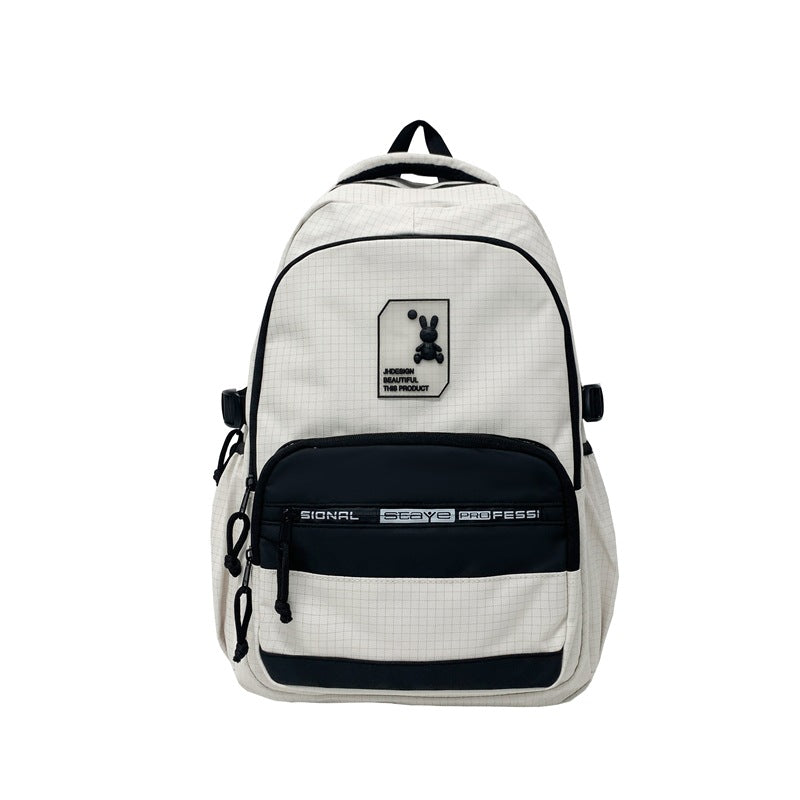 New large-capacity high school backpack, student schoolbag, simple female college bag, casual versatile travel backpack