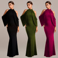 C7276 cross-border   fashionable women's bodycon elegant off-shoulder sleeveless arm-hugging dress new