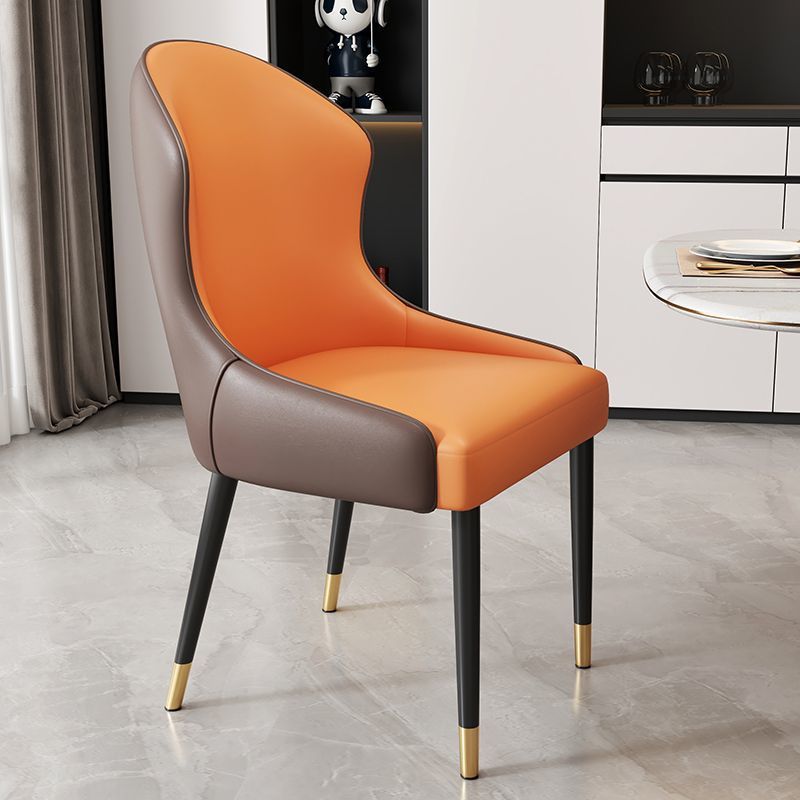 Dining chair - modern minimalist home restaurant chair, comfortable backrest, iron art dining table chair, nordic light luxury hotel chair