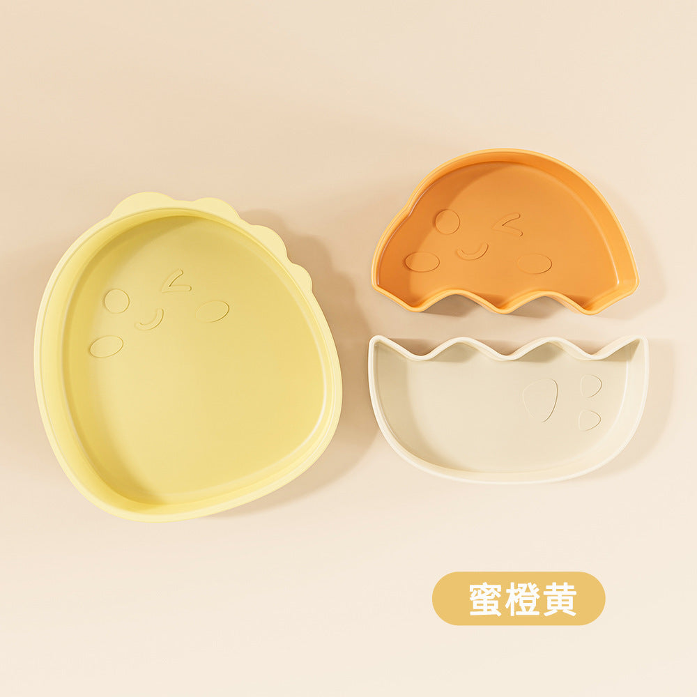 Dinosaur egg-shaped silicone plate set - baby & toddler food-grade silicone dishes