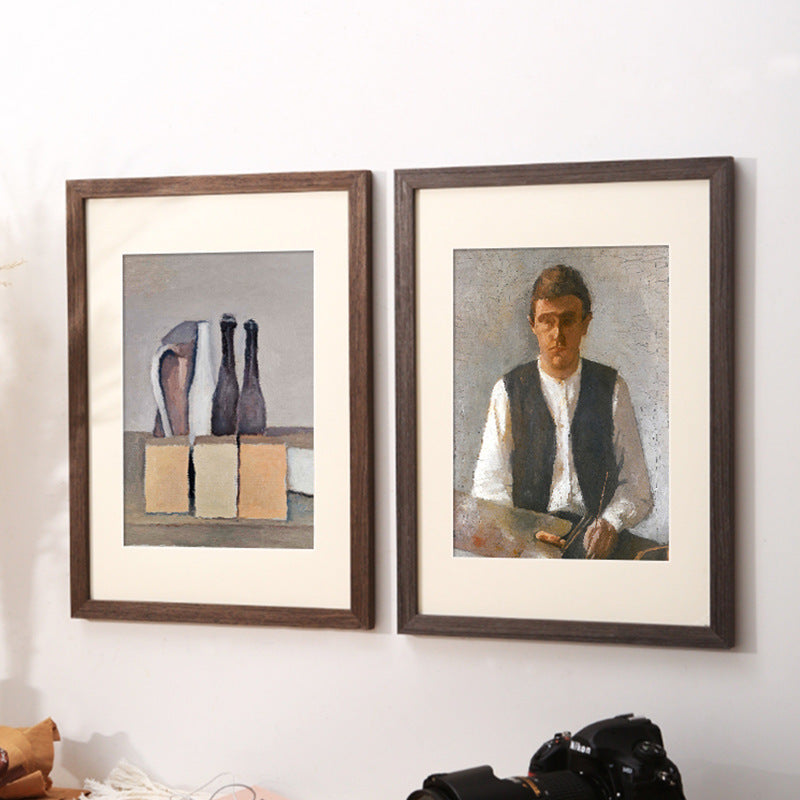 Solid wood picture frame hanging on the wall Large photo frame mounted a4 paper sketch watercolor eight 4k8k open 16 inches 12 Support any size