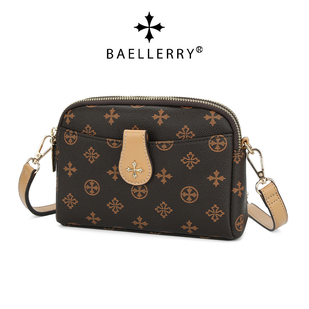 Baellerry new women's messenger bag European and American retro four-leaf clover printing fashionable versatile shoulder bag wholesale