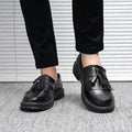 Men's leather dress shoes - versatile business style, breathable british casual design for spring/summer 2024. perfect for work, weddings, groomsmen, and height enhancement
