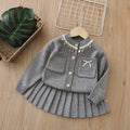 Girls' sweater set: new autumn  collection - chanel-inspired two-piece knit outfit for little girls