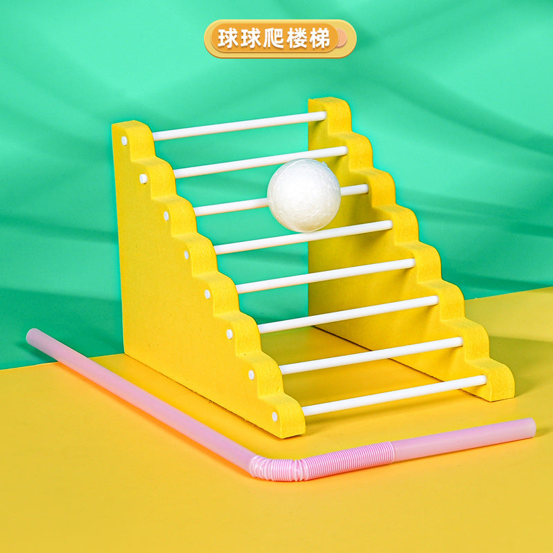Ball climbing stairs Science and technology small production learning experimental handmade DIY children primary school students creative invention material package