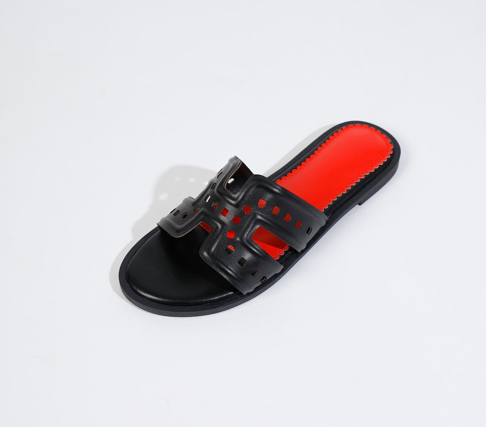 2025 new fashion women's sandals - flat, low heel, slip-on, laser-cut women's shoes