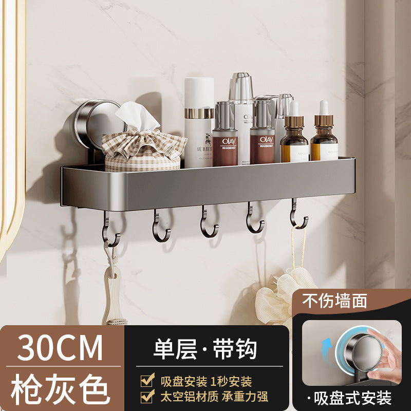 Strong suction cup rack, toilet non-punching, wall-mounted bathroom rack, wall toilet washstand storage